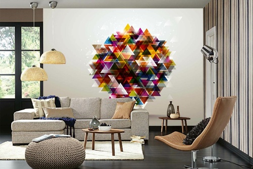 Vlies Fototapete - Abstrakte Dreiecke 375 x 250 cm